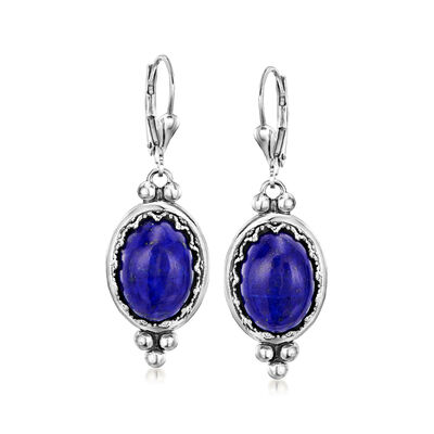 Lapis Southwestern-Style Drop Earrings in Sterling Silver