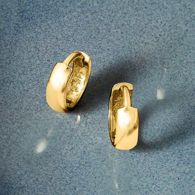 14kt Yellow Gold Huggie Hoop Earrings. 1/4&quot; image number 1