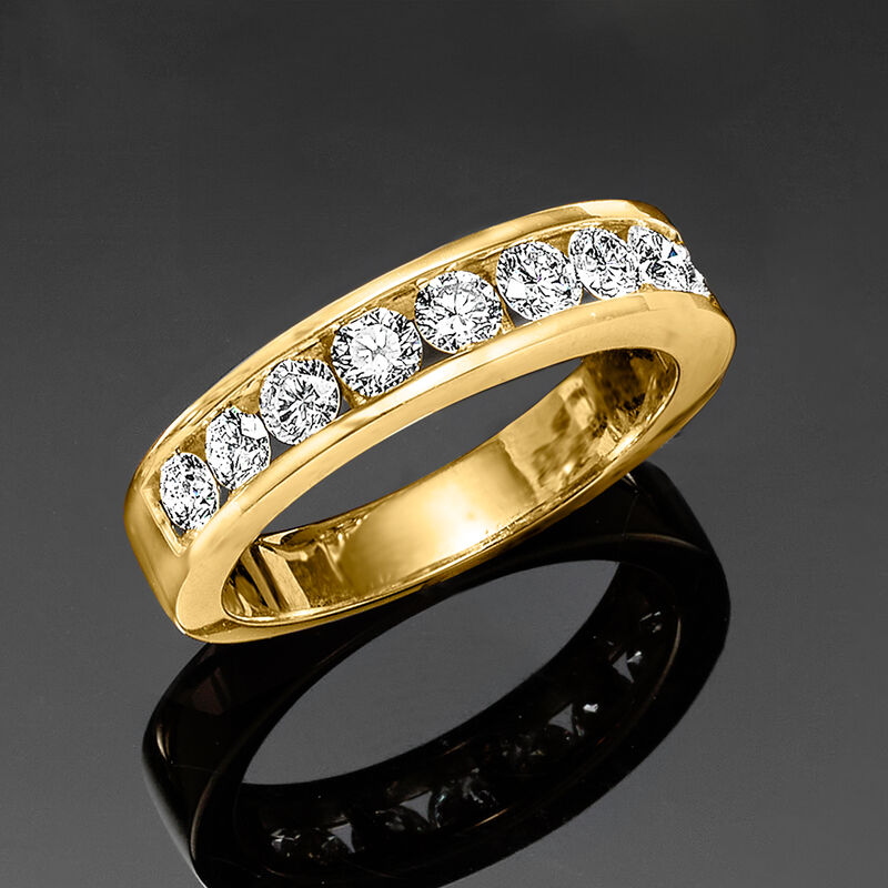 1.00 ct. t.w. Channel-Set Lab-Grown Diamond Ring in 14kt Yellow Gold. Size 7 image number 4