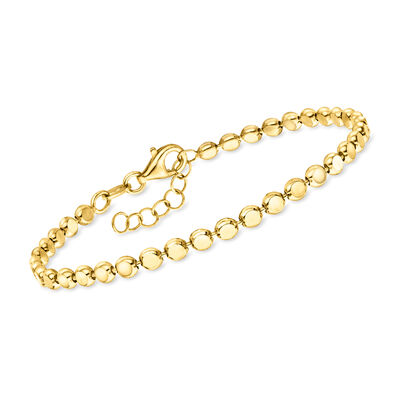 Italian 18kt Gold Vermeil Flat-Bead Bracelet