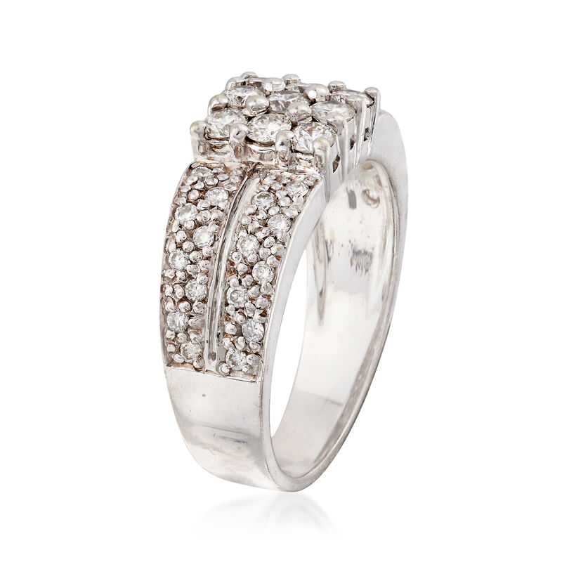 C. 1990 Vintage .75 ct. t.w. Diamond Square-Top Ring in 14kt White Gold. Size 5.5 image number 2