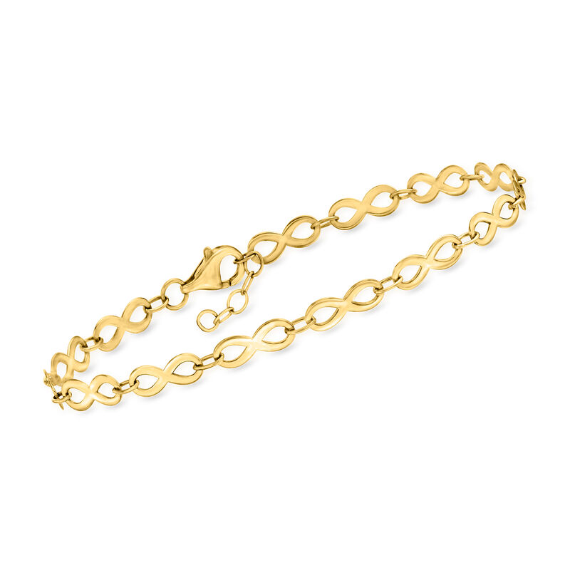 10kt Yellow Gold Infinity-Link Bracelet. 7.5&quot; image number 0