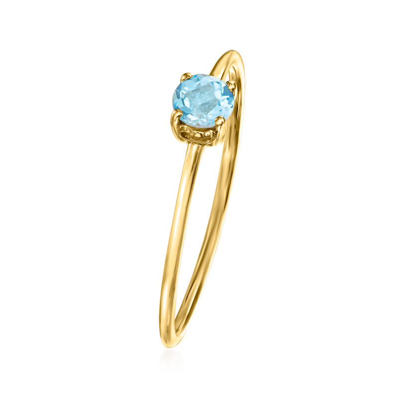.20 Carat Swiss Blue Topaz Ring in 14kt Yellow Gold image number 1