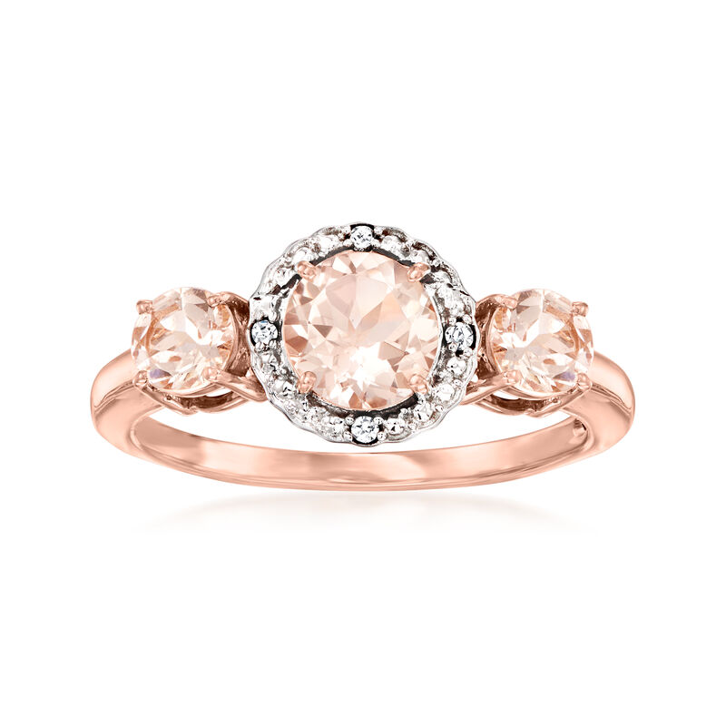 1.25 ct. t.w. Morganite Ring with Diamonds in 14kt Two-Tone Gold image number 0
