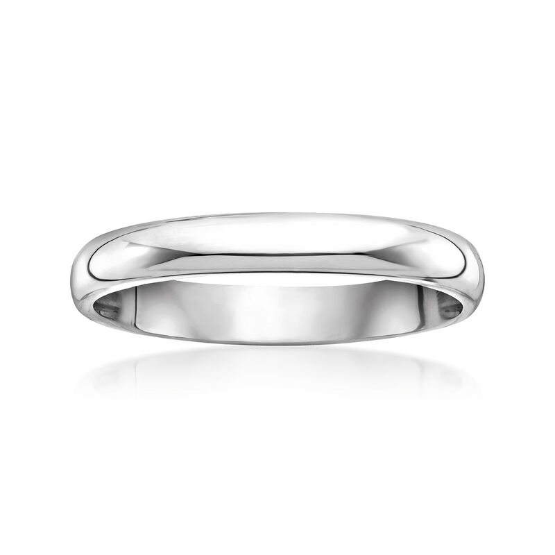 Women's 3mm 14kt White Gold Band. Size 6 image number 0
