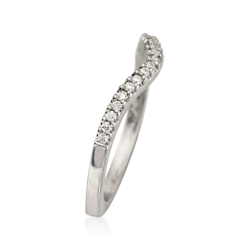 Gabriel Designs .12 ct. t.w. Diamond Wedding Ring in 14kt White Gold image number 2