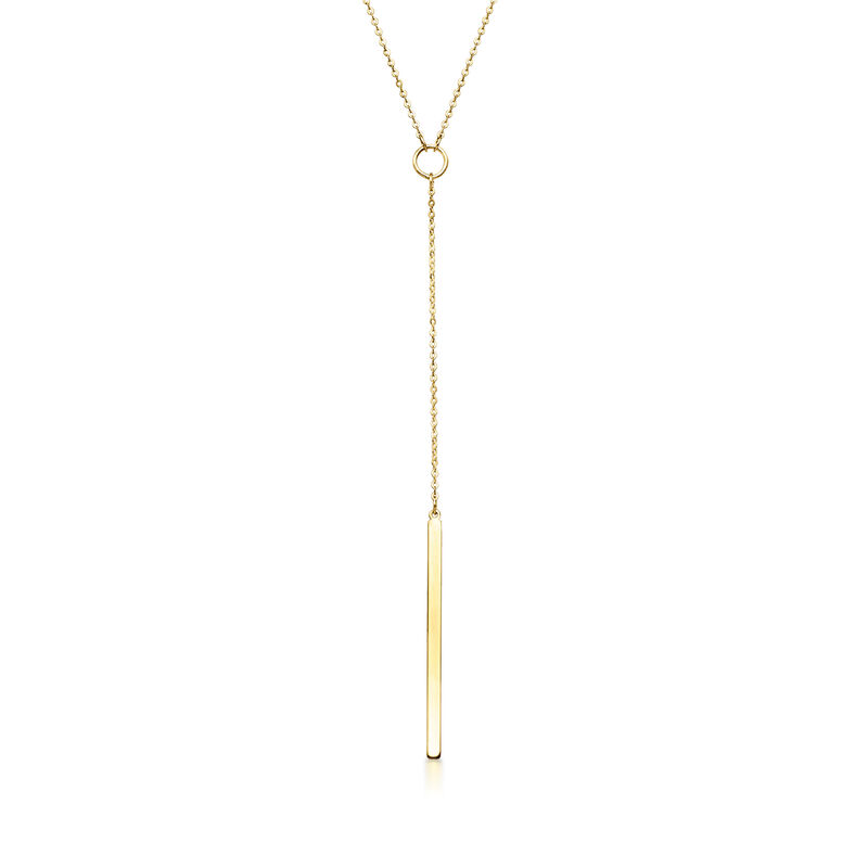 Italian 10kt Yellow Gold Linear Bar Y-Necklace. 18" image number 1
