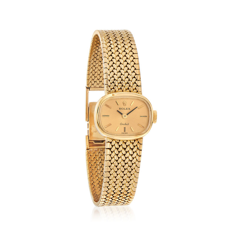 Certified Preowned Rolex Orchid Women's 18mm Watch in 18kt Yellow Gold image number 0
