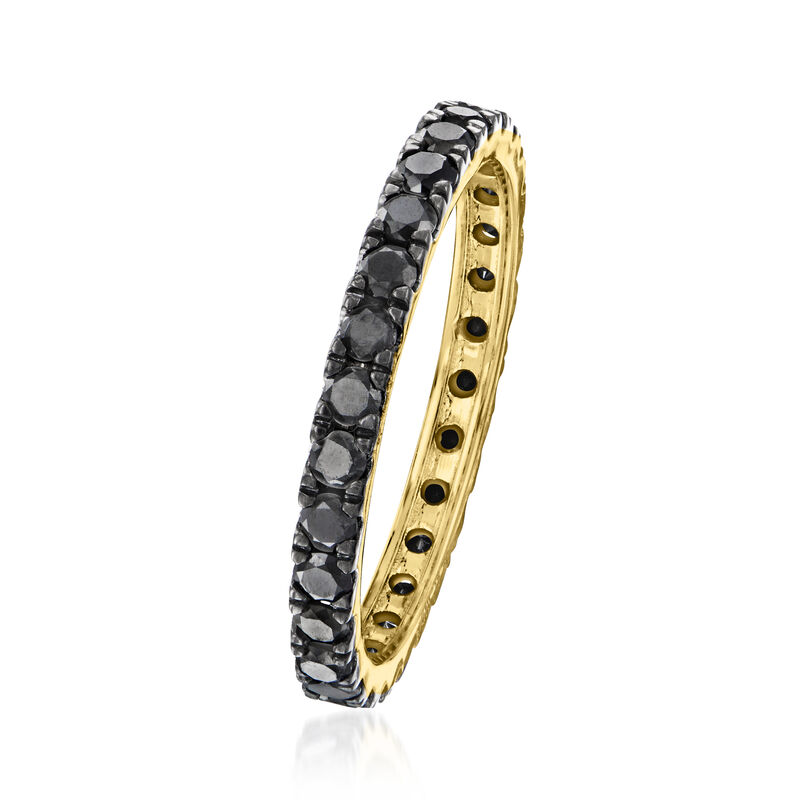 1.00 ct. t.w. Black Diamond Eternity Band in 14kt Yellow Gold image number 2