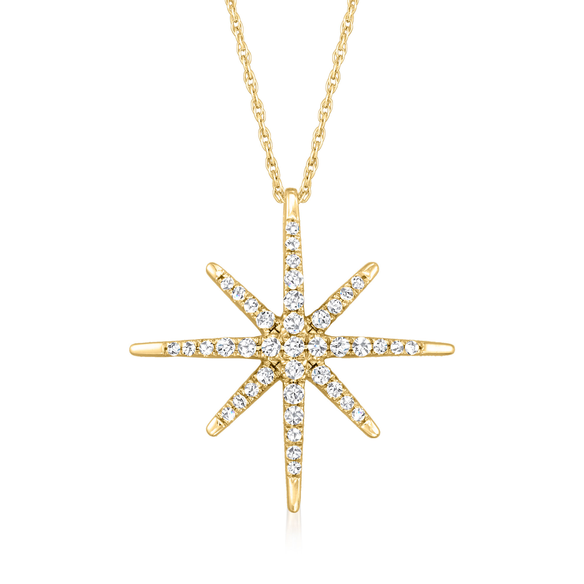 25 ct. t.w. Diamond Star Pendant Necklace in 14kt Yellow