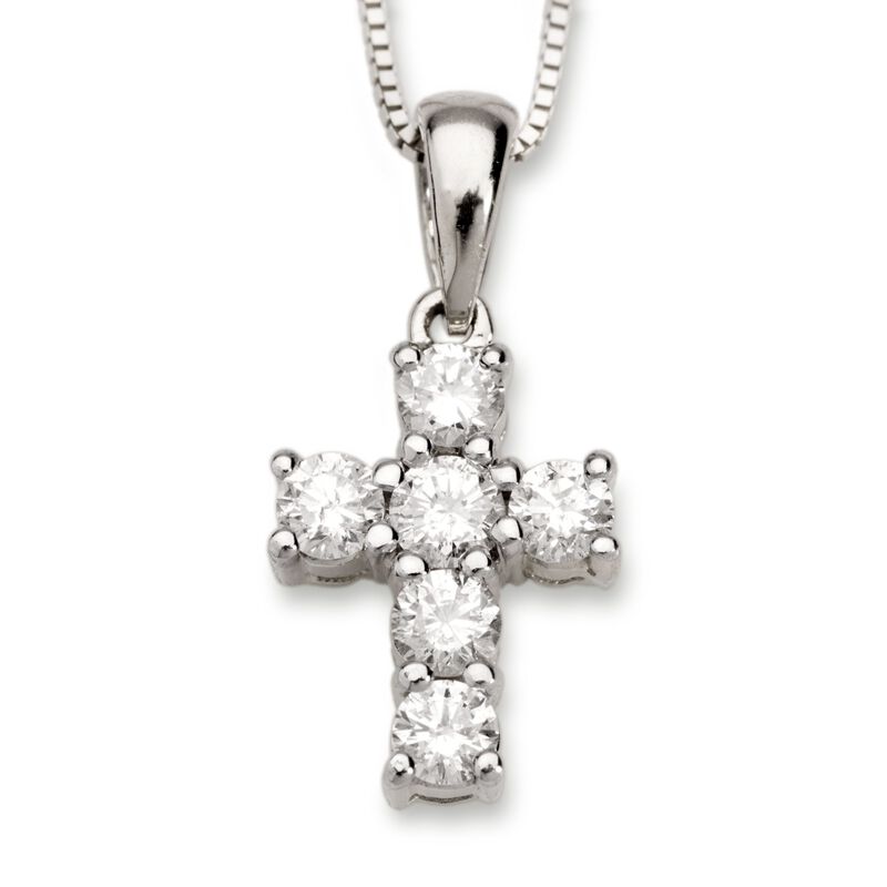 .50 ct. t.w. Diamond Cross Necklace in 14kt White Gold image number 0
