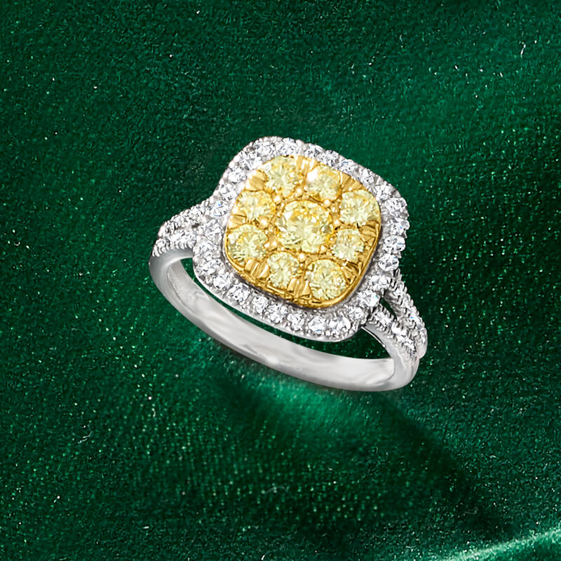 1.50 ct. t.w. Yellow and White Diamond Ring in 14kt Two-Tone Gold image number 5
