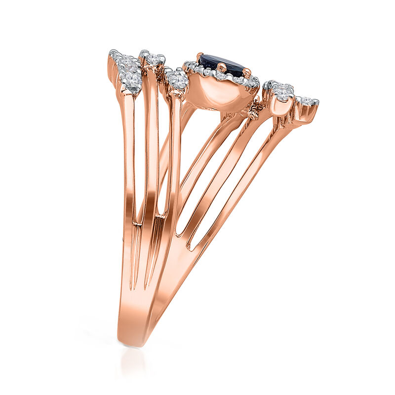 .10 Carat Tanzanite and .32 ct. t.w. Diamond Ring in 14kt Rose Gold image number 2