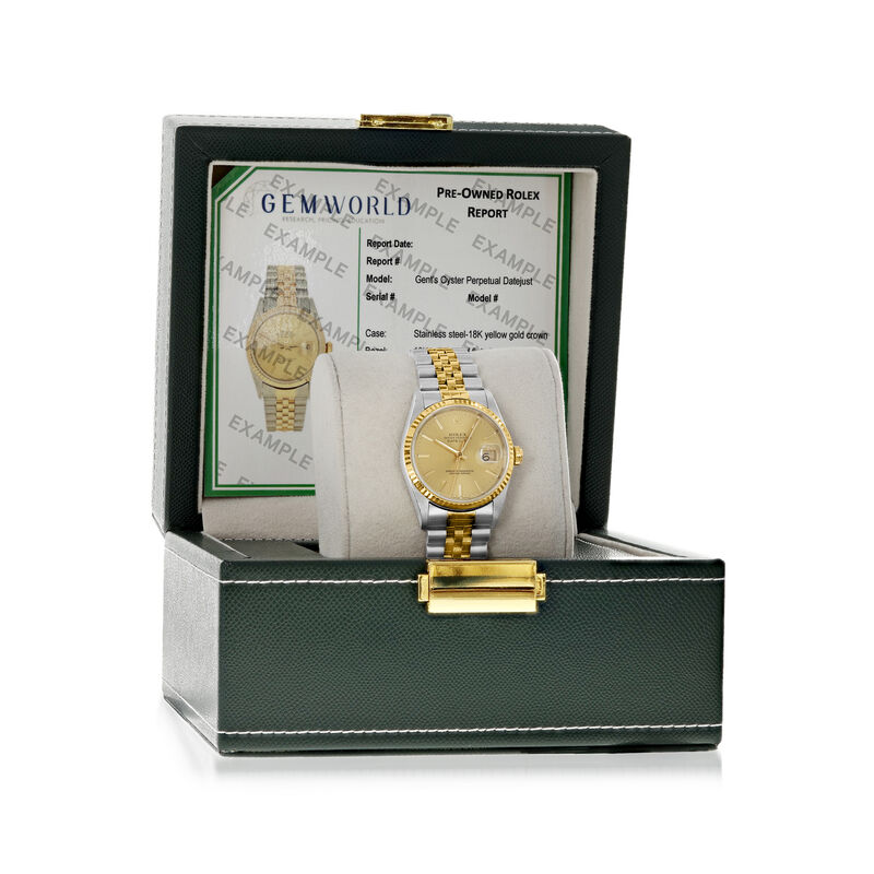 Pre-Owned Rolex Datejust Men's 36mm Automatic Stainless Steel and 18kt Yellow Gold Watch  image number 3