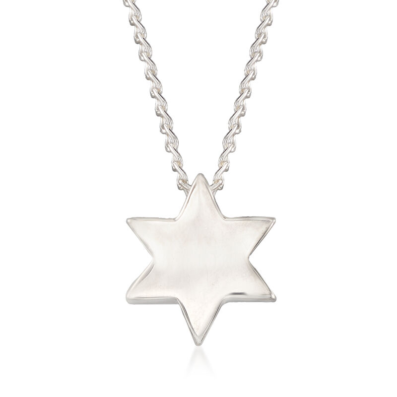Zina Sterling Silver "Contemporary" Star of David Necklace. 16.5" image number 0