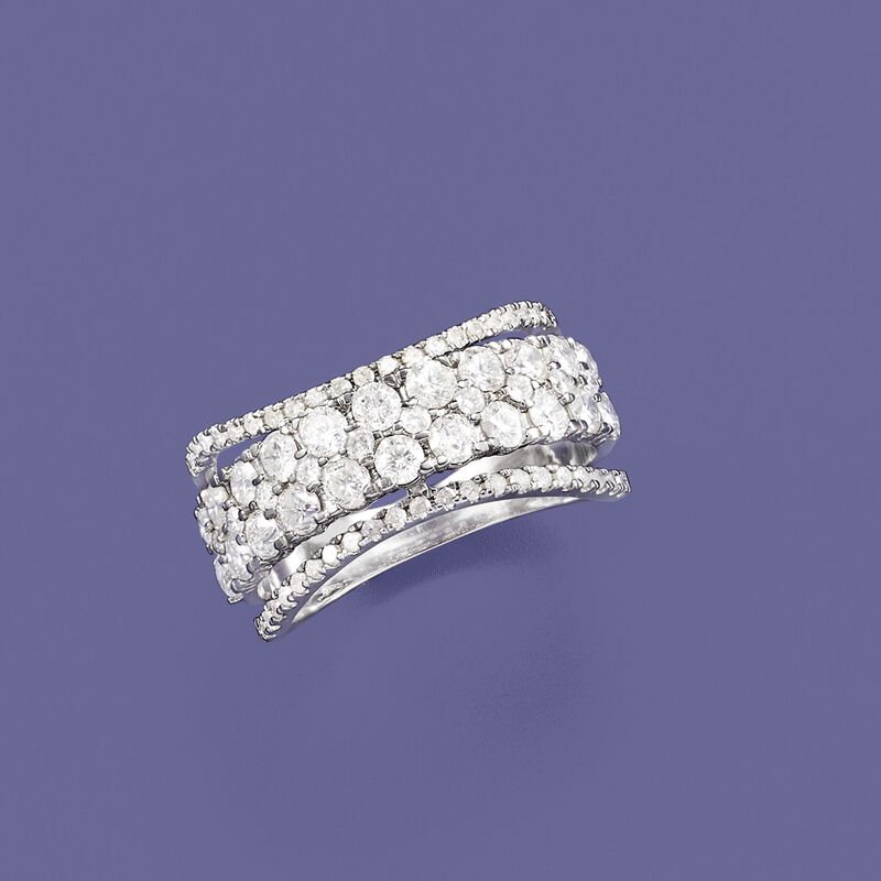 2.00 ct. t.w. Diamond Multi-Band Ring in 14kt White Gold image number 3