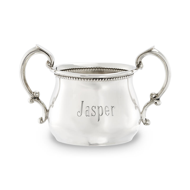 Empire Pewter Double-Handle Beaded Baby Cup image number 0