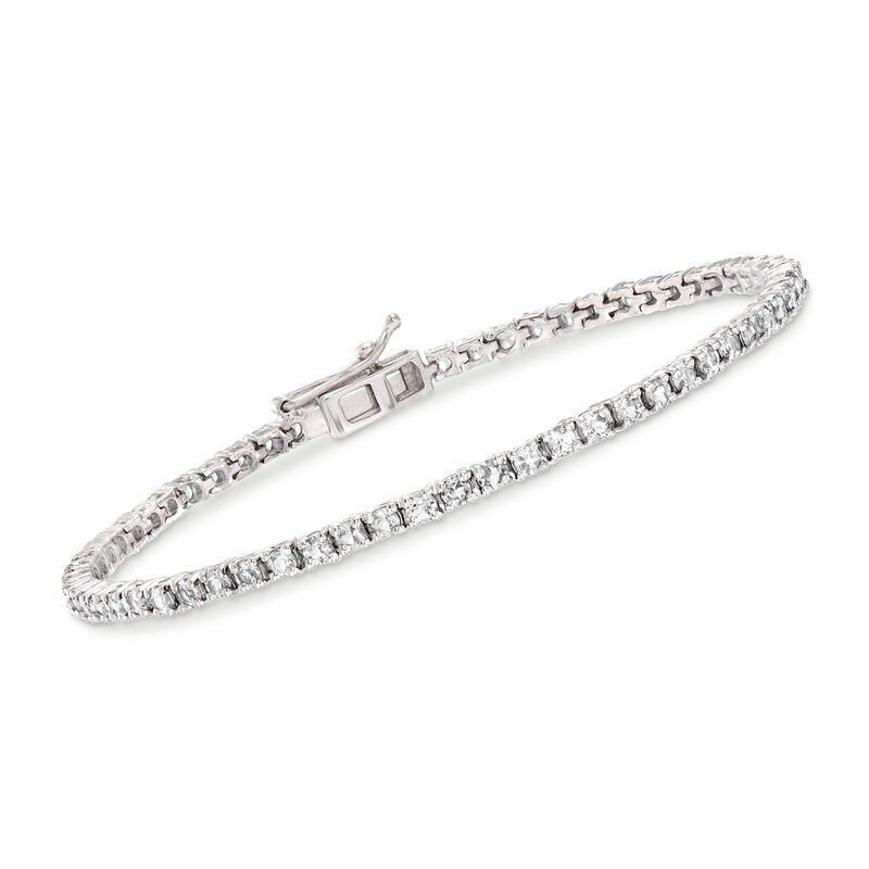 4.70 ct. t.w. White Topaz Tennis Bracelet in Sterling Silver image number 0