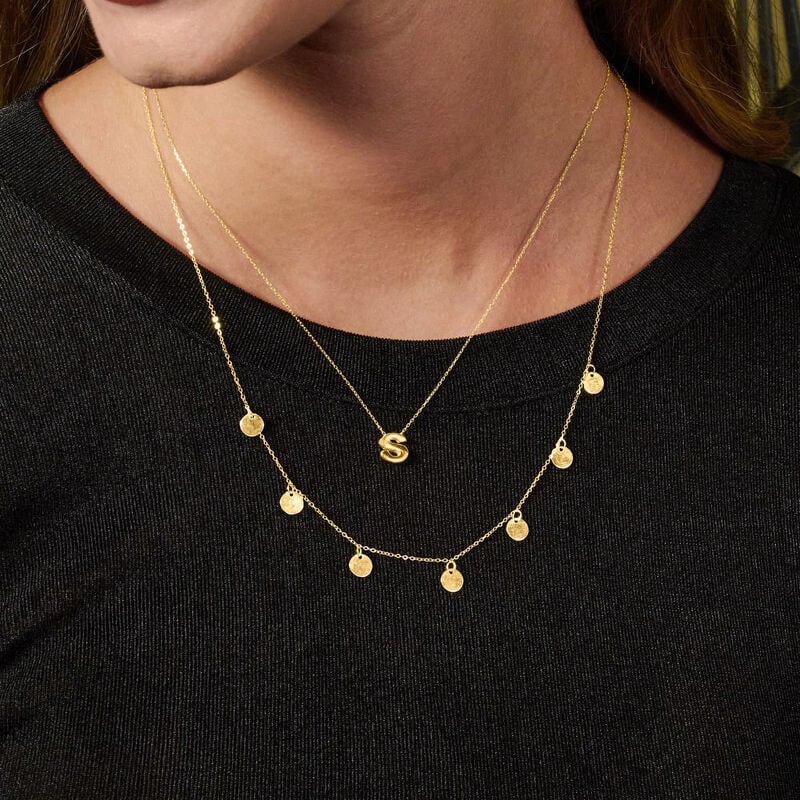 14kt Yellow Gold Mini Initial Necklace image number 6
