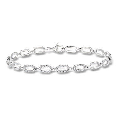 .62 ct. t.w. Diamond Paper Clip Link Bracelet in Sterling Silver