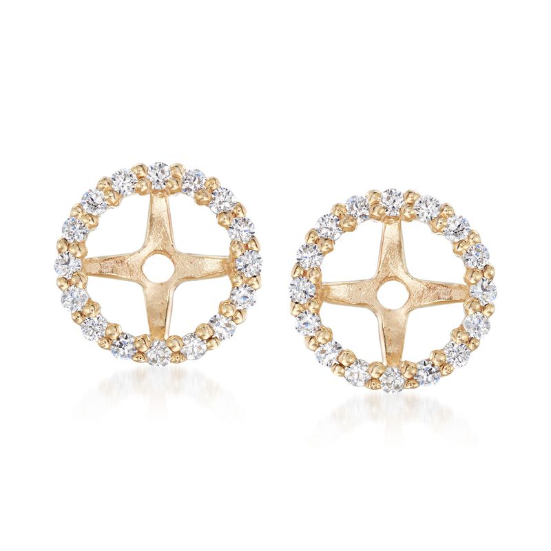 .15 ct. t.w. CZ Earring Jackets in 14kt Yellow Gold image number 3