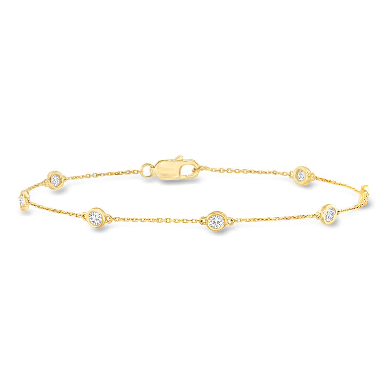 .50 ct. t.w. Diamond Station Bracelet in 18kt Gold Over Sterling image number 0