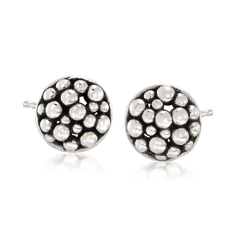 Zina Sterling Silver &quot;Raindrop&quot; Round Stud Earrings image number 0