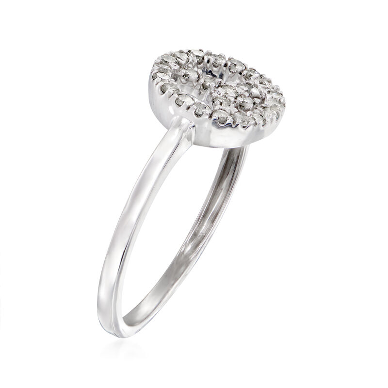 .25 ct. t.w. Diamond Peace Sign Ring in Sterling Silver image number 2