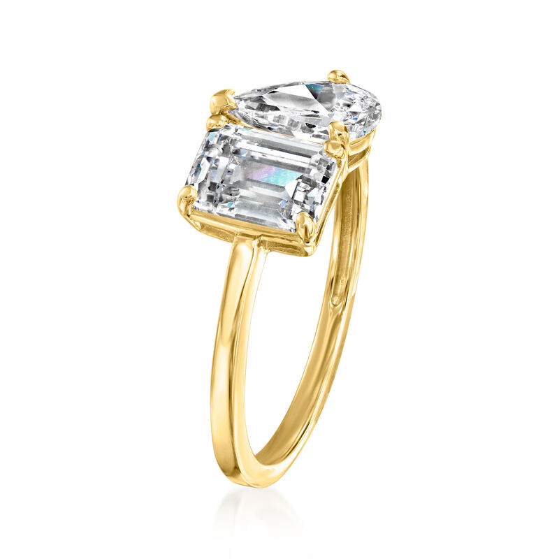 1.90 ct. t.w. CZ Toi et Moi Ring in 14kt Yellow Gold image number 2