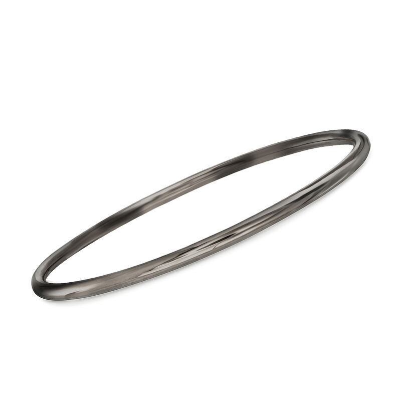 Italian Black Rhodium Over Sterling Jewelry Set: Four Polished Bangle Bracelets image number 2