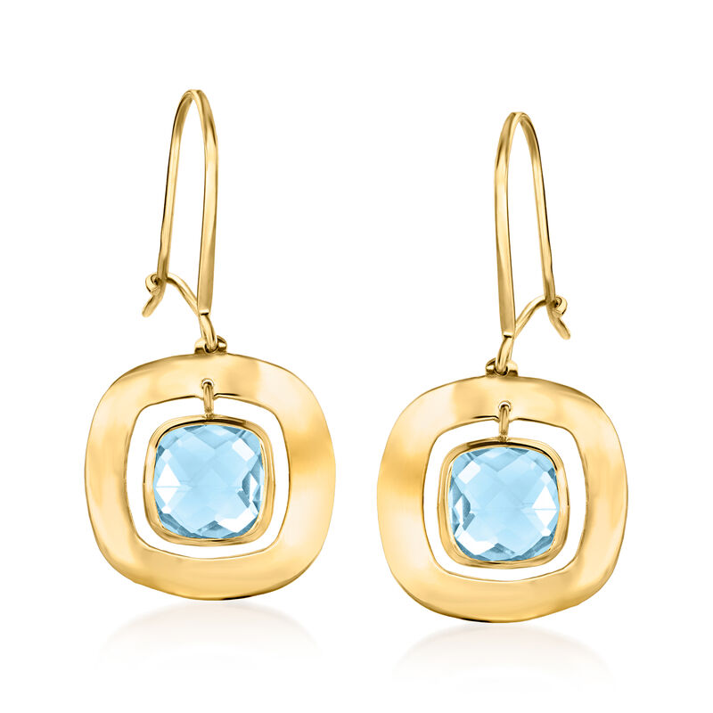 5.00 ct. t.w. Sky Blue Topaz Drop Earrings in 14kt Yellow Gold image number 0