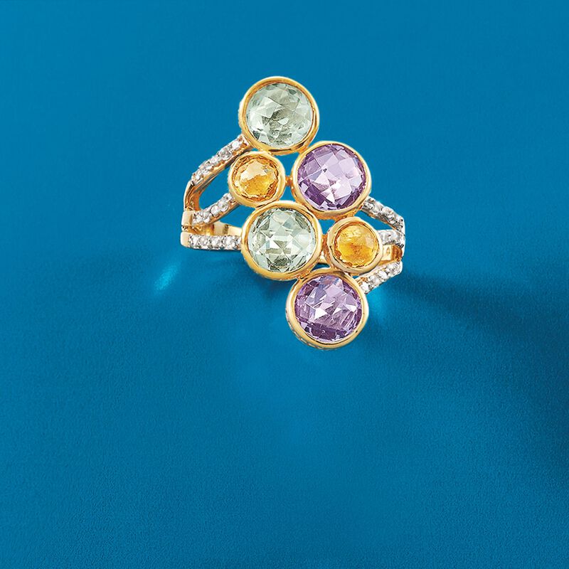 3.90 ct. t.w. Multi-Stone Ring in 14kt Gold Over Sterling image number 3