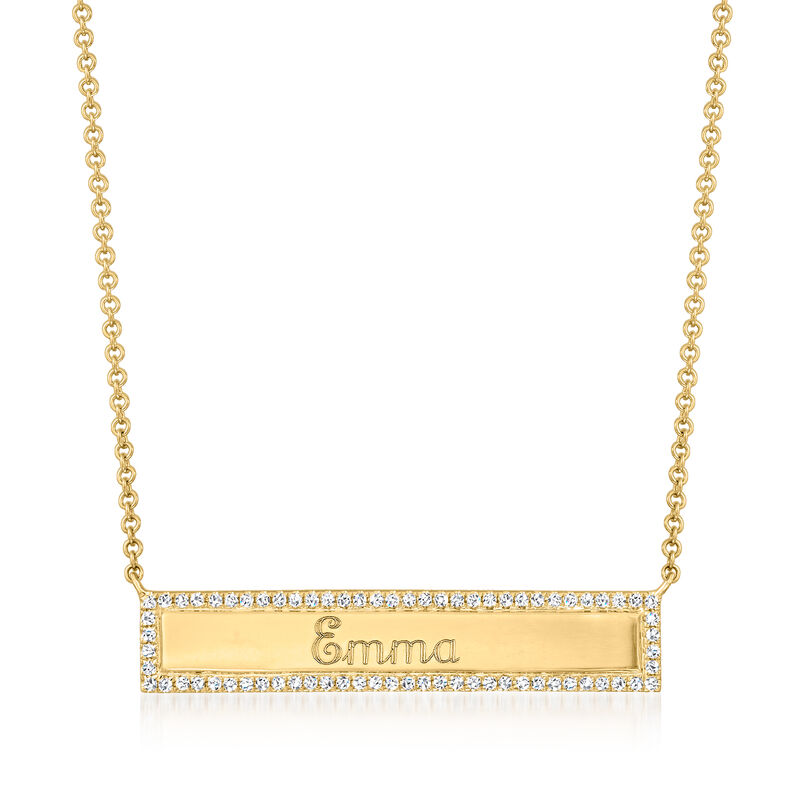 .21 ct. t.w. Diamond Personalized Bar Necklace in 14kt Yellow Gold image number 0