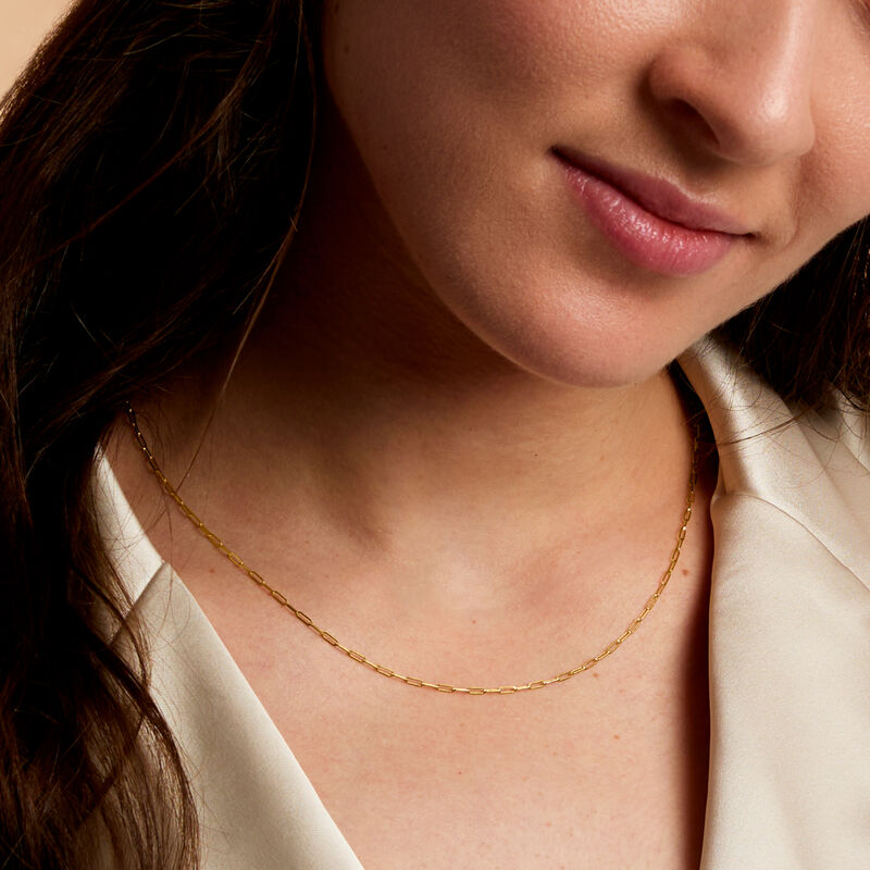 14kt Yellow Gold Paper Clip Link Necklace image number 4