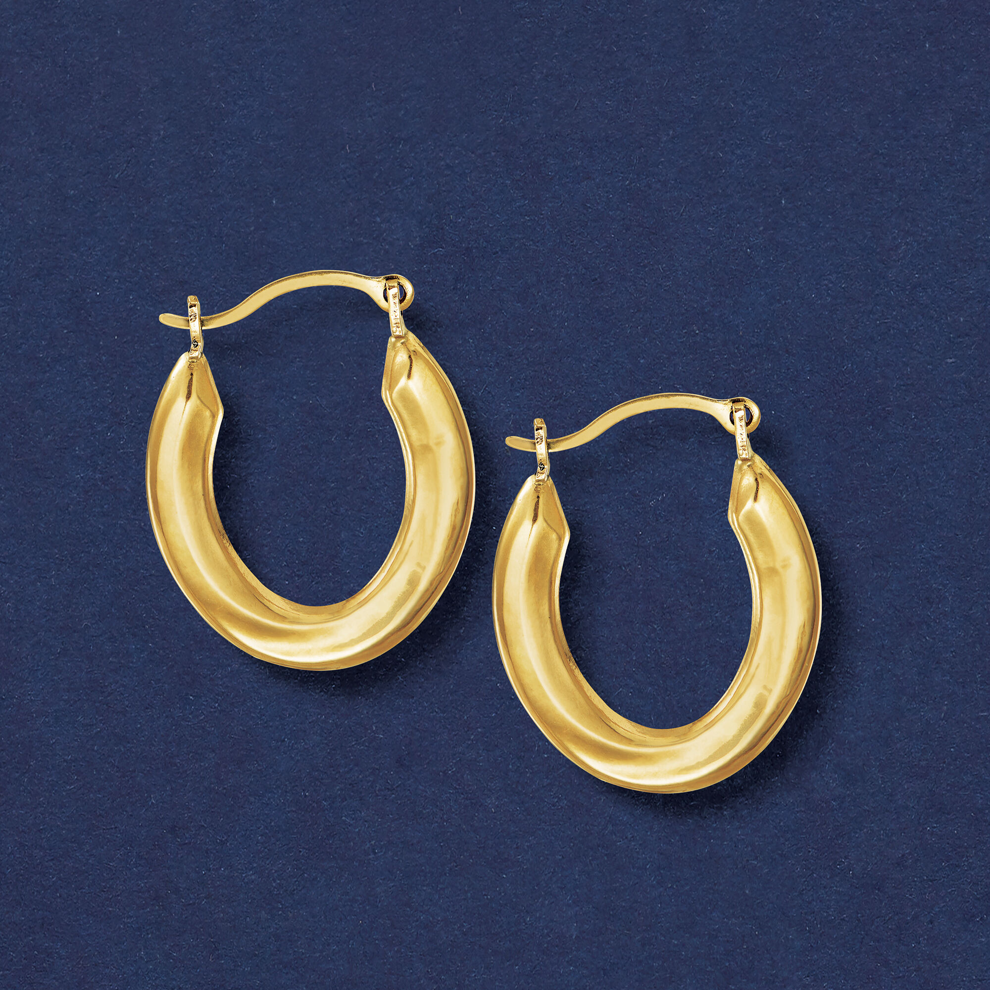 オープニング 大放出セール Yellow 14kt Gold 5/8 Earrings. Hoop Oval Small アクセサリー