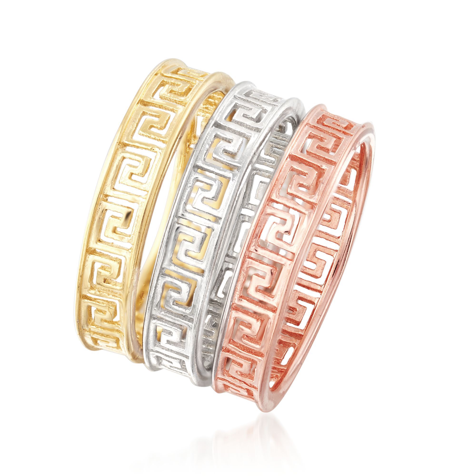 Italian Tri-Colored Sterling Silver Jewelry Set: Three