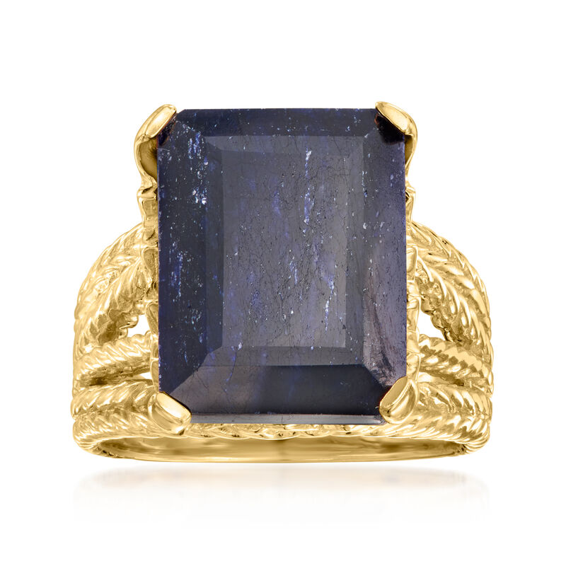 15.00 Carat Sapphire Multi-Row Ring in 18kt Gold Over Sterling image number 0