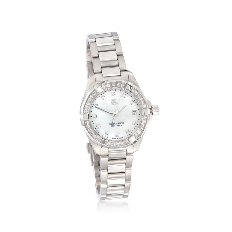 TAG Heuer Aquaracer Women's 32mm .62 ct. t.w. Diamond Watch in Stainless Steel image number 0