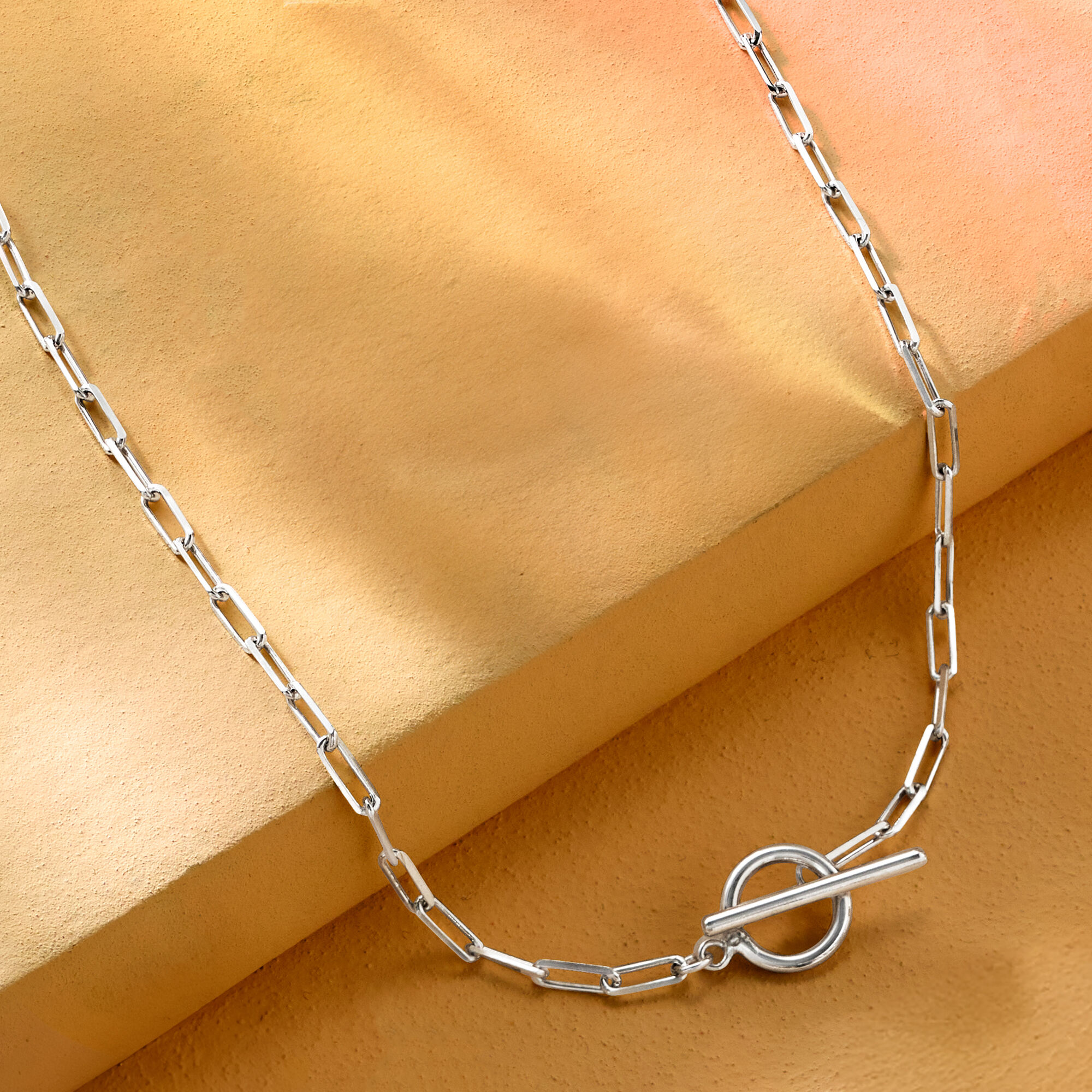 2.5mm Sterling Silver Paper Clip Link Toggle Necklace | Ross Simons
