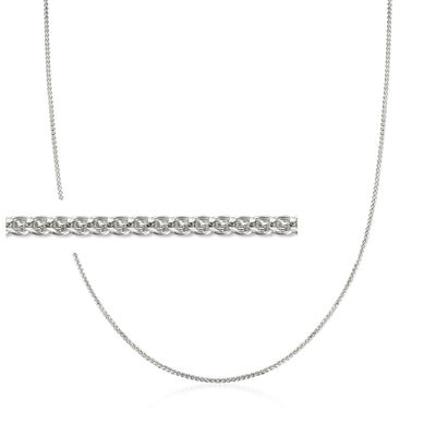 1mm 14kt White Gold Wheat-Chain Necklace