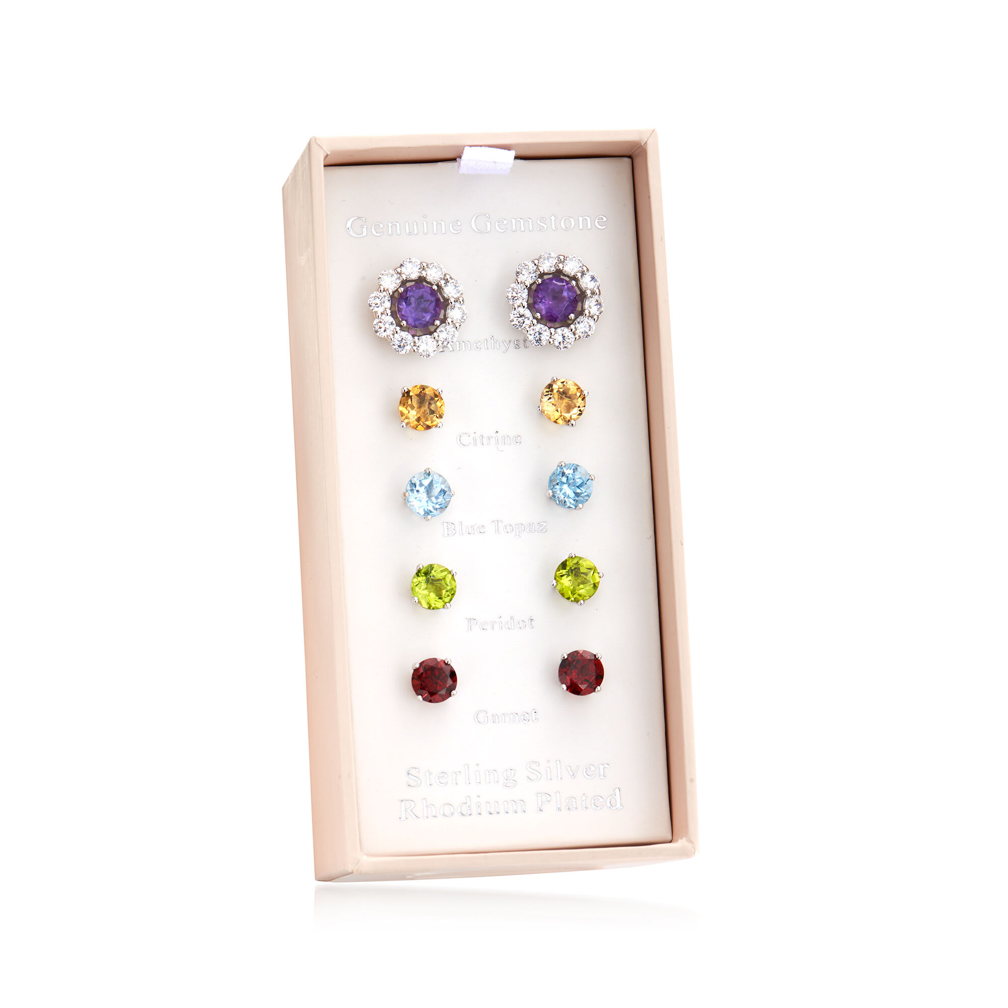 8.70 ct. t.w. Multi-Gemstone Jewelry Set: Five Pairs of Stud
