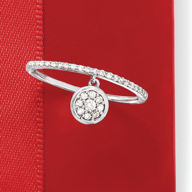 .20 ct. t.w. Diamond Circle Charm Ring in 14kt White Gold image number 3