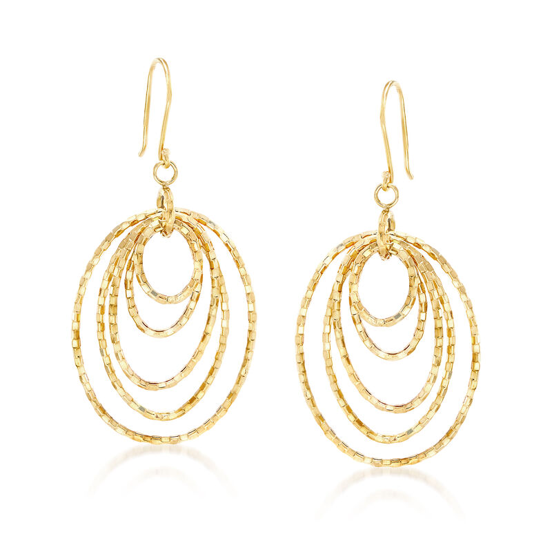 Multi-Oval Drop Earrings in 18kt Yellow Gold image number 0