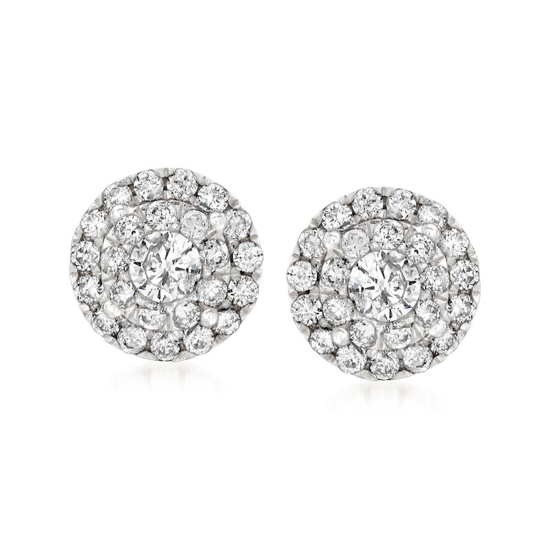 .50 ct. t.w. Diamond Illusion Halo Stud Earrings in 14kt White Gold image number 0