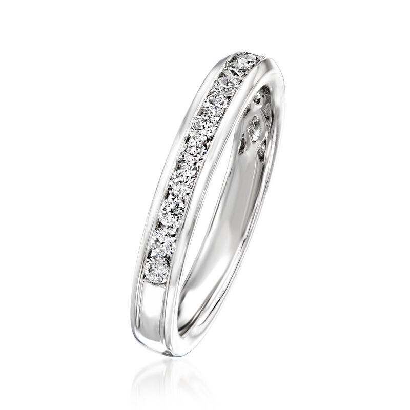 Gabriel Designs .51 ct. t.w. Diamond Wedding Band in 14kt White Gold image number 2