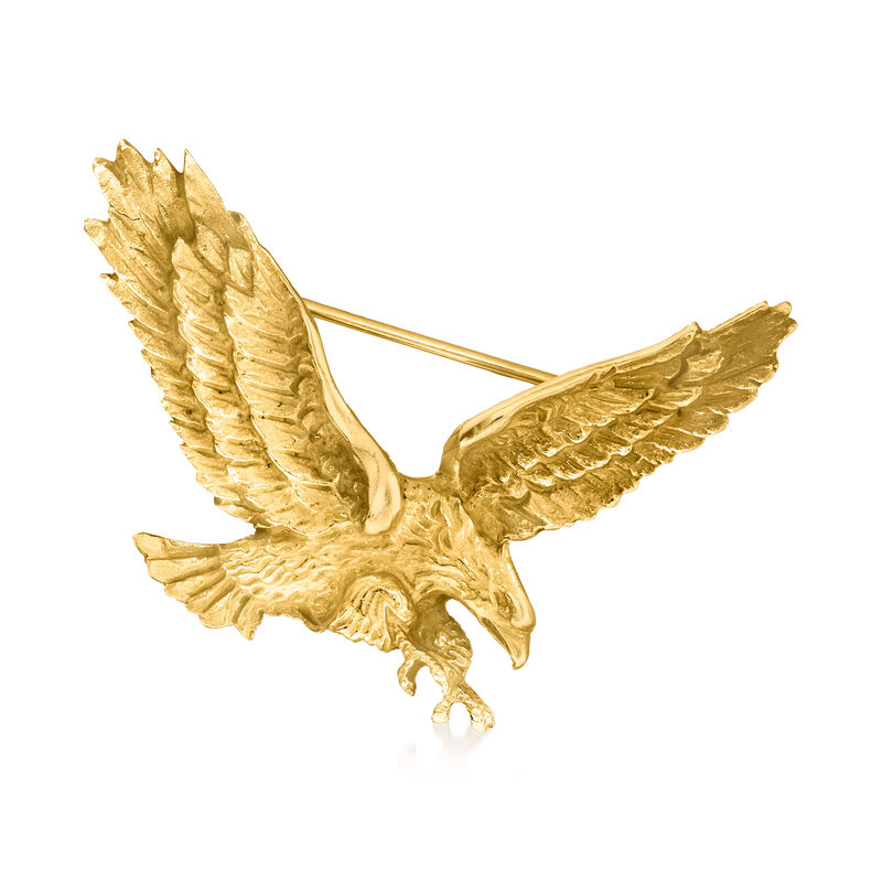 C. 1980 Vintage 14kt Yellow Gold Eagle Pin image number 0