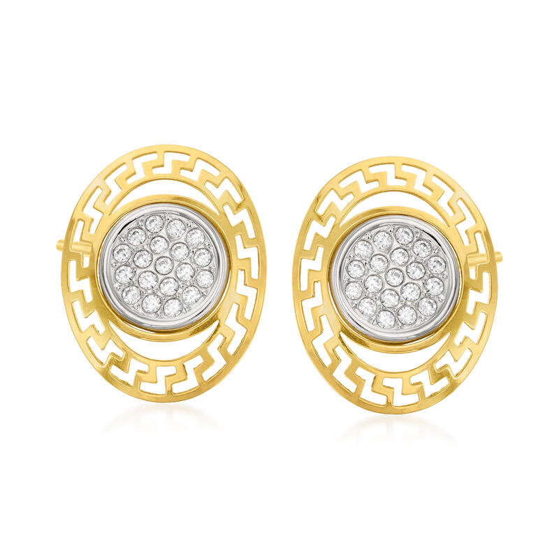 .10 ct. t.w. CZ Cut-Out Earrings in 14kt Two-Tone Gold image number 0