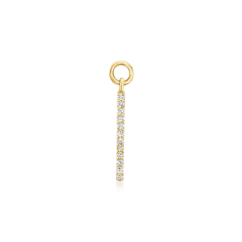 .10 ct. t.w. Diamond Bar Hoop Charms in 14kt Yellow Gold image number 1