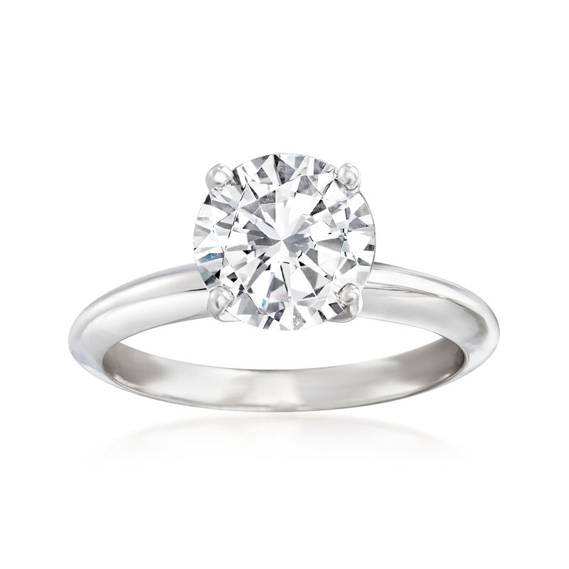 2.01 Carat Certified Diamond Solitaire Engagement Ring in 14kt White Gold image number 0