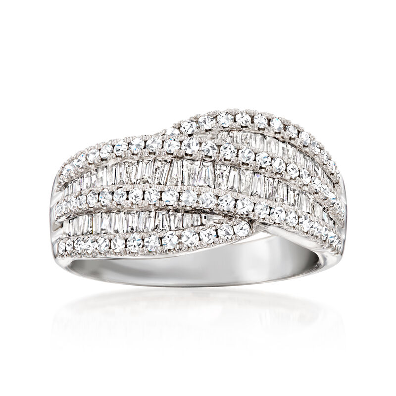 C. 2000 Vintage Effy 1.50 ct. t.w. Crisscross Ring in 14kt White Gold image number 0